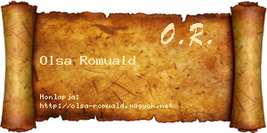 Olsa Romuald névjegykártya